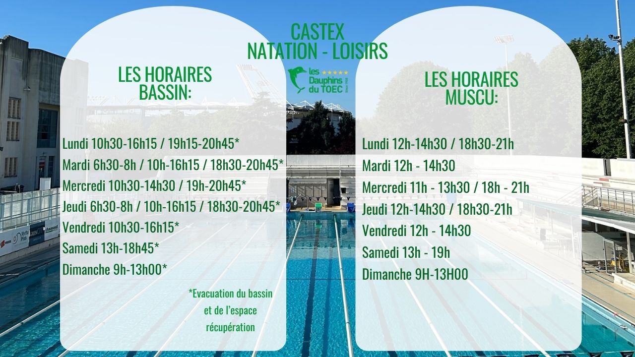 Image : Horaires adhérents Castex 26-27